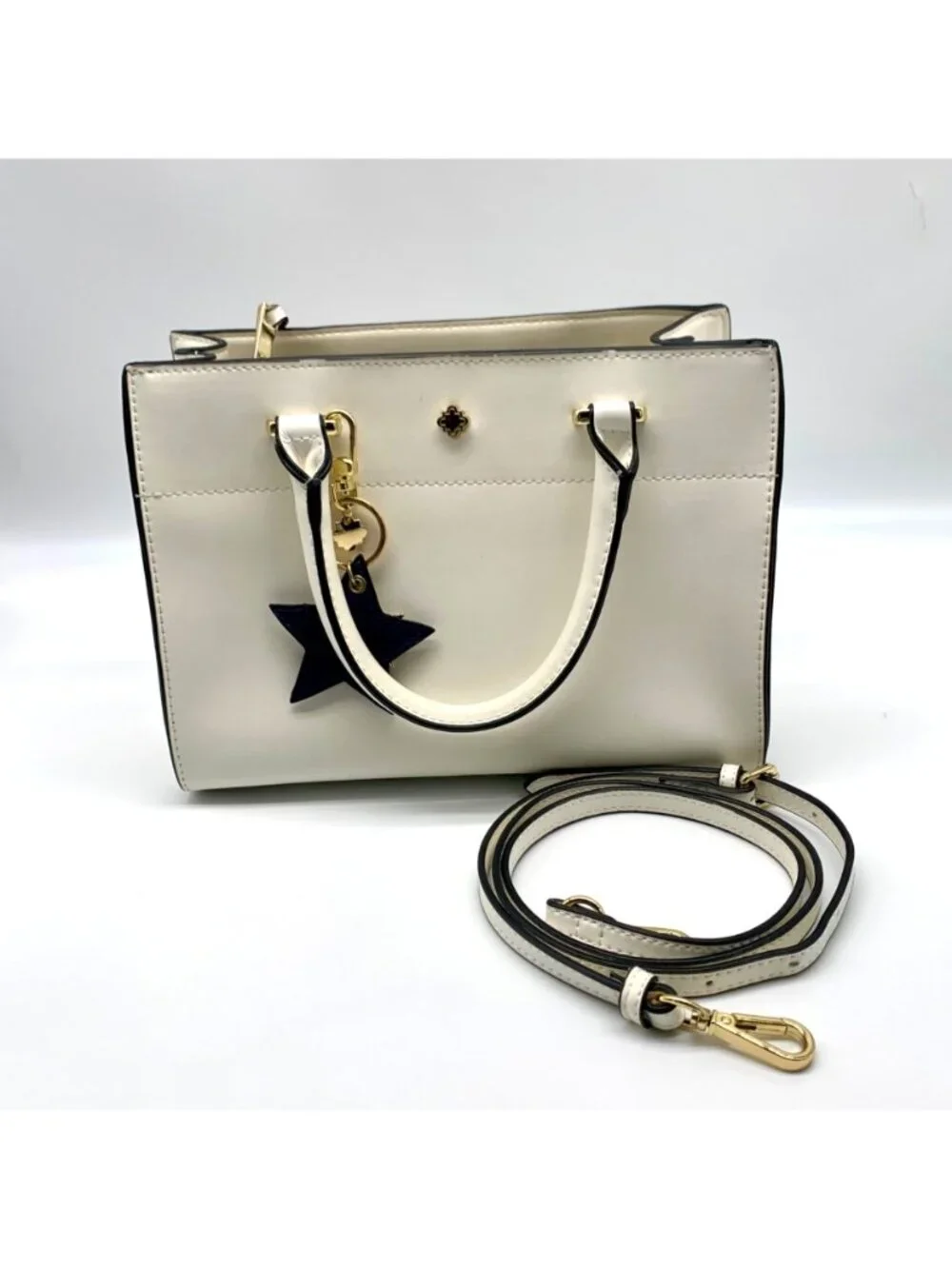 Crown & Ivy White Convertible Crossbody Satchel
